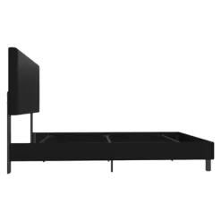 Twin Janford Upholstered Bed Black Faux Leather - Room & Joy -Room & Joy GUEST 047dd47b c2da 48b5 92dc 82f061c1034d