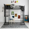 Twin Adele Loft Bed With Desk Black - Room & Joy