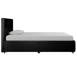 Dalia Faux Leather Upholstered Bed With Storage Black - Room & Joy -Room & Joy GUEST 05cdc1bd f7aa 4d58 8b57 81e61cbb37e0
