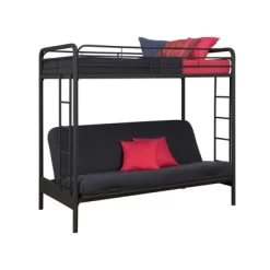 Twin Over Futon Leonora Metal Bunk Bed - Room & Joy -Room & Joy GUEST 0a1075a3 cd95 45a9 923d 71fc79795910