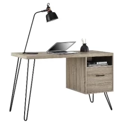 Seasons Hairpin Computer Desk Sonoma Oak/ Gunmetal Gray - Room & Joy