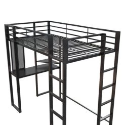 Twin Adele Loft Bed With Desk Black - Room & Joy -Room & Joy GUEST 0d435524 5180 4a63 8c00 5e481b2356ed