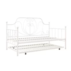 Twin Leila Metal Daybed And Trundle White - Room & Joy -Room & Joy GUEST 0d4d7836 3ef1 422c 95a6 f4022bc92d4a