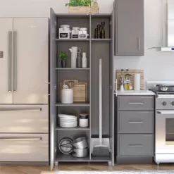 Cabell Tall Asymmetrical Cabinet Graphite Gray - Room & Joy -Room & Joy GUEST 0dc9e8a2 1d11 4326 9a3a bb276835885b