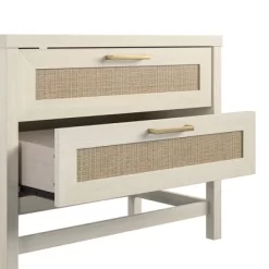 Latta 2 Drawer Nightstand With Faux Rattan Ivory Oak - Room & Joy -Room & Joy GUEST 124c30ef 0c02 4e1b 9a56 50a929d65b51