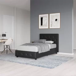 Dalia Tufted Faux Leather Bed - Room & Joy -Room & Joy GUEST 131d07d6 3b1e 4d10 ba90 6980d89fdd23