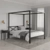Dax Metal Canopy Bed Black - Room & Joy -Room & Joy GUEST 14383cad 5c8e 4744 b10a 466532091335