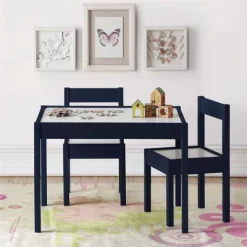 3pc Annya Kiddy Table Set Navy/White - Room & Joy -Room & Joy GUEST 14507cb0 a395 43e1 a74c 66eefe723635