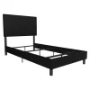 Twin Janford Upholstered Bed Black Faux Leather - Room & Joy