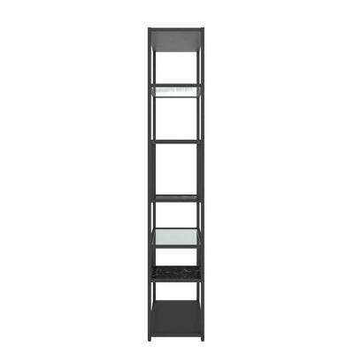 72" Eos Bookcase Etagere Marble/Glass Black - Room & Joy 7 72" Eos Bookcase Etagere Marble/Glass Black - Room & Joy - Image 5