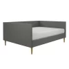 Queen Fabio Mid-Century Daybed Queen Gray Linen - Room & Joy -Room & Joy GUEST 1b4fd8cc 009f 4787 9b32 758c169f7344