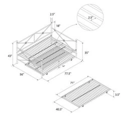 Twin Laura Classic Metal Daybed With Trundle - Room & Joy -Room & Joy GUEST 1e205a29 2d1f 4952 8eef 3e86b01b480d
