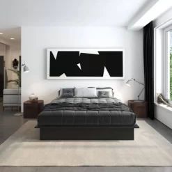 King Milania Faux Leather Upholstered Platform Bed - Room & Joy -Room & Joy GUEST 1fd4a429 c17e 4b3c 8cb5 82886a59d930