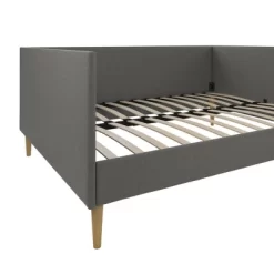 Queen Fabio Mid-Century Daybed Queen Gray Linen - Room & Joy -Room & Joy GUEST 24158b40 2835 45dd a170 6ba841dfa41b
