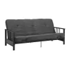Full Harlow Metal Arm Futon Black/Gray - Room & Joy -Room & Joy GUEST 257f27cd d533 459f a5cc b3d3c176a375