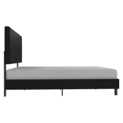 Twin Janford Upholstered Bed Black Faux Leather - Room & Joy -Room & Joy GUEST 2b830ece 526b 44f8 a12b dbef9cbfd198