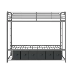 Twin Betony Kids' Bunk Bed With Storage Bins Silver - Room & Joy -Room & Joy GUEST 2b9158fa e68b 4e13 a339 741c30cbbe78