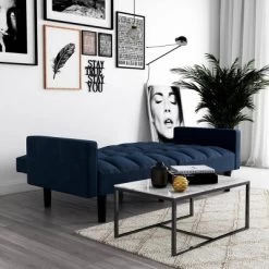 Holly Convertible Sofa Sleeper Futon With Arms - Room & Joy -Room & Joy GUEST 30dcbd76 7aa0 49da a997 cc370c159c5d