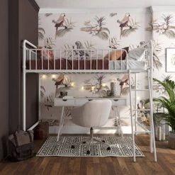 Twin Kaila Metal Loft Bed White - Room & Joy -Room & Joy GUEST 3117e657 cac9 4af0 a8f6 a54b376bcac0