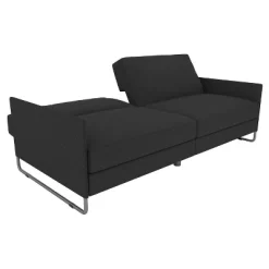 Prescott Convertible Futon Gray Linen - Room & Joy