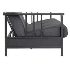 Full Harlow Metal Arm Futon Black/Gray - Room & Joy -Room & Joy GUEST 3b49ad45 6cb5 4d9d 9507 8057f004ce50