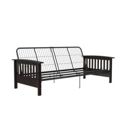 Full Brixen Wood Arm Metal Futon Frame With 6" Mattress - Room & Joy -Room & Joy GUEST 3bcea109 98b7 4b5e 8645 e814c66142b6