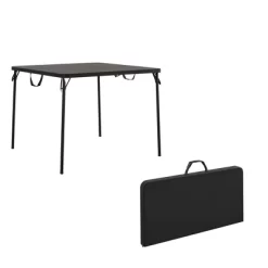 XL 38.5" Fold In Half Card Table With Handle Black - Room & Joy