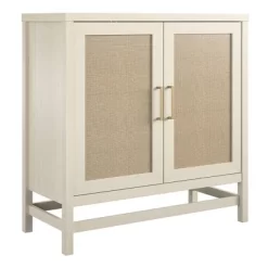 Latta 2 Door Storage Cabinet Ivory Oak/Faux Rattan - Room & Joy -Room & Joy GUEST 3e39850e 189f 4f23 b243 fb735a0565d8