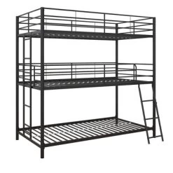 Triple Twin Zeke Metal Bunk Bed - Room & Joy -Room & Joy GUEST 42aa47f4 0633 46aa b107 a89b63fee981