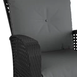 2pk Steel Woven Wicker Lounge Chairs With Cushions - Black/Gray - Room & Joy -Room & Joy GUEST 43e64a9c a122 44c1 b90d ba573d0e2091