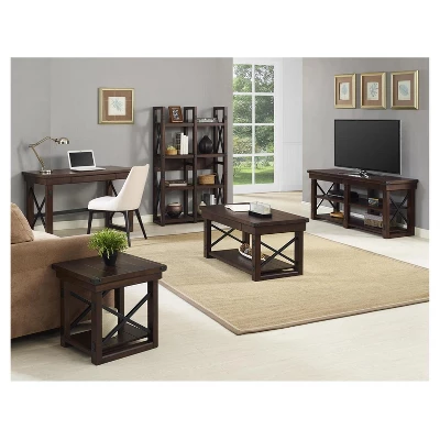 60" Hathaway Wood Veneer Bookshelf/Room Divider Espresso - Room & Joy 5 60" Hathaway Wood Veneer Bookshelf/Room Divider Espresso - Room & Joy - Image 3