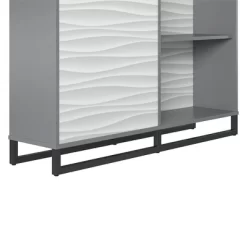 65.51" Large Maddock Bookcase Room Divider With Faux Wave Pattern Graphite - Room & Joy -Room & Joy GUEST 44eae64e 6944 4567 b948 db9d2d18f650