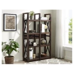 60" Hathaway Wood Veneer Bookshelf/Room Divider Espresso - Room & Joy 7 60" Hathaway Wood Veneer Bookshelf/Room Divider Espresso - Room & Joy -Room & Joy GUEST 47bef32c da88 4a70 a14d 1f016c56b9ac