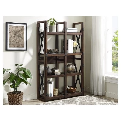 60" Hathaway Wood Veneer Bookshelf/Room Divider Espresso - Room & Joy 4 60" Hathaway Wood Veneer Bookshelf/Room Divider Espresso - Room & Joy - Image 2