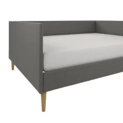 Queen Fabio Mid-Century Daybed Queen Gray Linen - Room & Joy -Room & Joy GUEST 48987423 dae9 4d31 9664 74ba3f87f78b