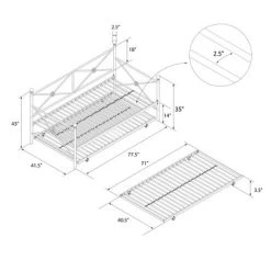 Twin Laura Twin Daybed Gold - Room & Joy -Room & Joy GUEST 4c8201c1 6dca 4351 8493 3a41aef3034f
