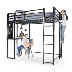 Twin Adele Loft Bed With Desk Black - Room & Joy -Room & Joy GUEST 4f99ef3a f92a 48df 961d b9cef75424db 1