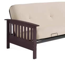 Full Size Holly Espresso Wood Arm Futon Frame With 6" Microfiber Mattress Tan - Room & Joy -Room & Joy GUEST 59945e8b d1fc 4063 afb2 818c8b32505f