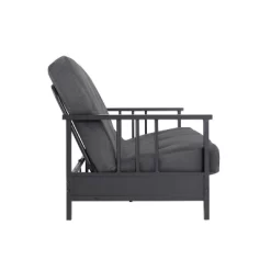 Full Harlow Metal Arm Futon Black/Gray - Room & Joy -Room & Joy GUEST 5baebf3b e43b 48db ad0e 6964b8d85654