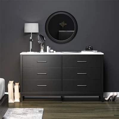 Morganfield Wide 6 Drawer Marble Top Dresser - Room & Joy 3 Morganfield Wide 6 Drawer Marble Top Dresser - Room & Joy