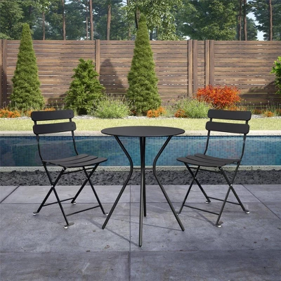3pc Bistro Set With Folding Chairs - Room & Joy 6 3pc Bistro Set With Folding Chairs - Room & Joy - Image 4
