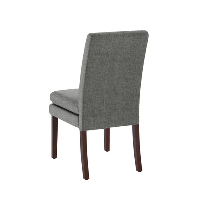 Set Of 2 Cale Upholstered Dining Chairs Gray Linen With Dark Base - Room & Joy 9 Set Of 2 Cale Upholstered Dining Chairs Gray Linen With Dark Base - Room & Joy - Image 7