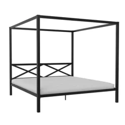 Dax Metal Canopy Bed Black - Room & Joy -Room & Joy GUEST 64b1ce34 ffba 4442 bdbe ce78533ddec4