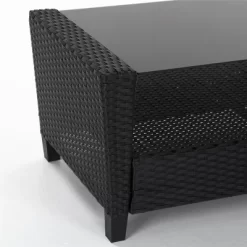 4pc Malmo Resin Wicker Patio Deep Seating Conversation Set Gray/Black - Room & Joy -Room & Joy GUEST 6721033b 07b2 45e0 a84f 81a2ad722434