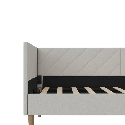 Valerian Upholstered Daybed Gray Linen - Room & Joy 11 Valerian Upholstered Daybed Gray Linen - Room & Joy - Image 9