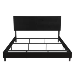 King Jena Faux Leather Upholstered Bed Black - Room & Joy -Room & Joy GUEST 6835dcf2 17b8 46f3 93da fb6c31db4e0d