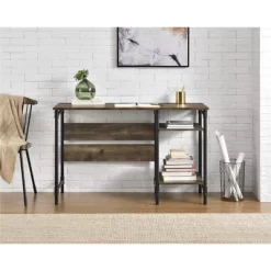 Anthony Single Pedestal Desk Rustic - Room & Joy