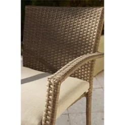 3pc Lakewood Ranch Steel Woven Wicker Outdoor High Top Bistro Patio Furniture Set With Cushions Brown - Room & Joy -Room & Joy GUEST 7aab2d45 d073 4c63 98a2 23c44addffa7