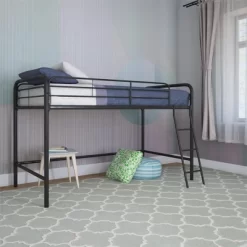Adeline Junior Metal Loft Bed Black - Room & Joy -Room & Joy GUEST 7d345516 2f69 4143 8787 59ae9c85314c