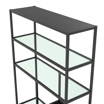 72" Eos Bookcase Etagere Marble/Glass Black - Room & Joy 5 72" Eos Bookcase Etagere Marble/Glass Black - Room & Joy - Image 3